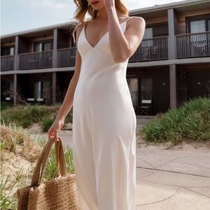 Bellini - Elegant White Sleeveless Dress - Size 8 / Ivory